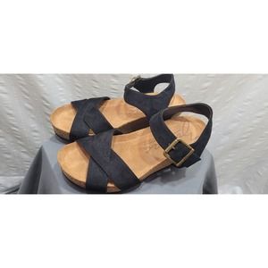 Zodiac Mabel Black Cushioned Footbed Cork Sandal Size 7